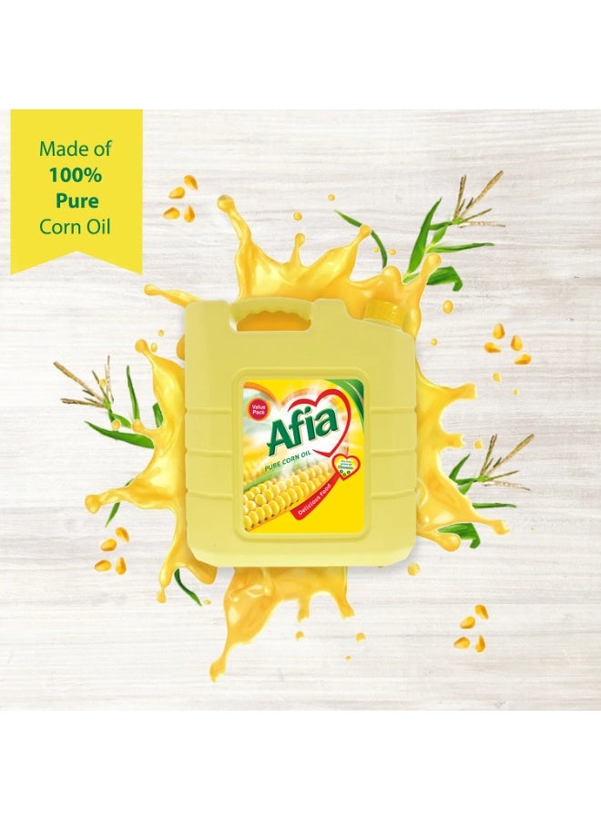 عافية زيت الذرة أفيا 9 لترات – زيت طبخ نقي وخفيف، خالٍ من الكوليسترول، عبوة بحجم عائلي - Image 3